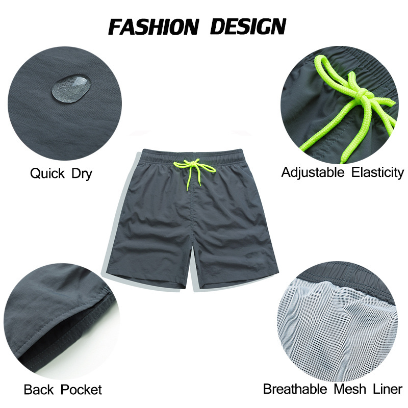 Summer Sports Shorts Custom Logo Mens Swim Shorts Running Nylon Shorts100% Polyester Swim Trunks Mesh Beach Shorts For Men