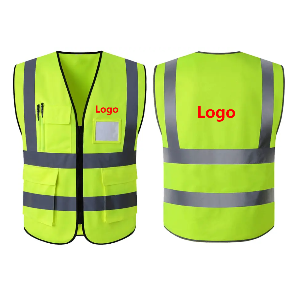 Construction Jacket Multi Function High Visibility Clothing Polyester Mesh Vest Hi Vis Work Security Reflective Safety Vest