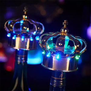 Crown Shape Rechargeable Glow Stick Vip Bottle Service Champagne Sparkler Strobe Wine Bottle Topper