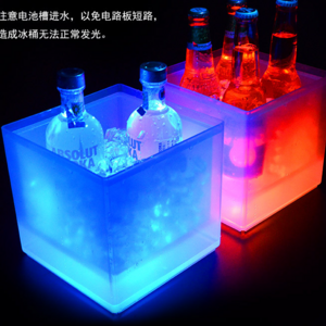 Nightclub Champagne Wine Drink Container Flashing Wine Bottle Coolers Chilling Beer Led Plastic Ice Bucket