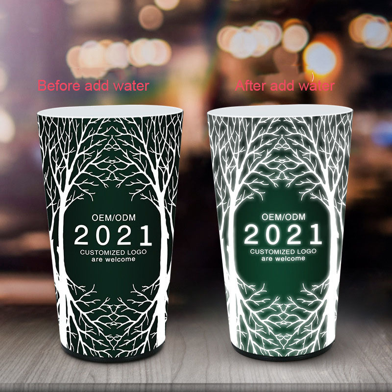 Custom Design 12oz 14oz 16oz LED Plastic Drinking Cup Liquid Activated LED Cup for Party Club Easter Ramadan Christmas Diwali