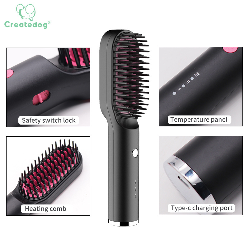 New Product Ideas 2022 Multi-Function Beauty Personal Portable Fast Hair Curling Iron Comb Hair Straightener Brush