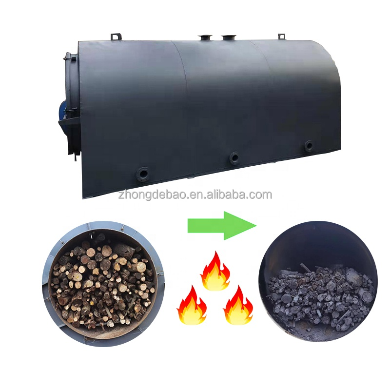 Good price horizontal continuous coconut shell wood coal sawdust carbonization furnace charcoal kiln making machine