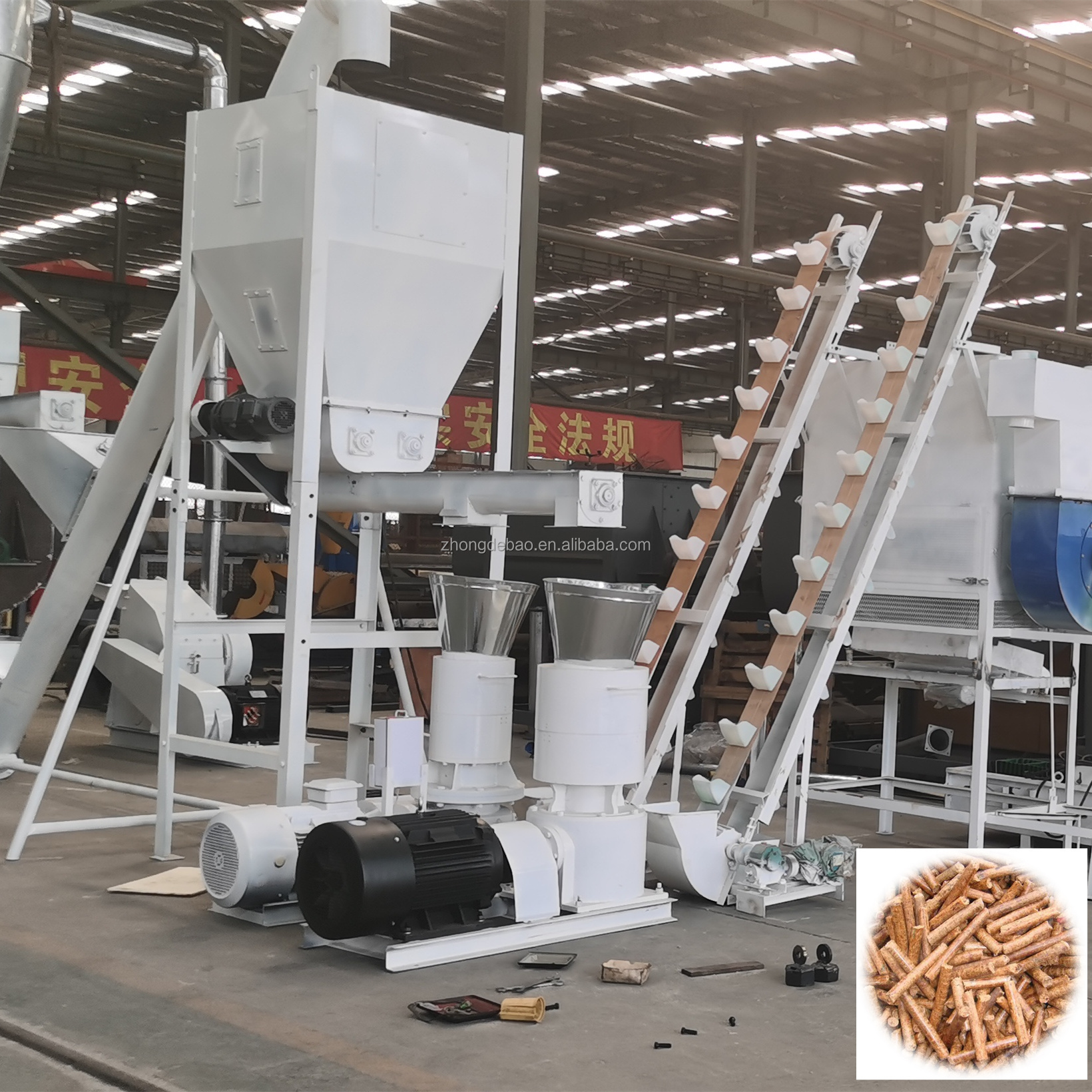 1 ton per hour wood pellet line/alfalfa cubes pellet machine/bamboo powder pellet machine biomass machine