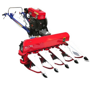 Diesel Engine Small Paddy Harvesting Machine Alfalfa Wheat cutting Reaper Rice Harvester Oat Grass Cutting Herb Cutter