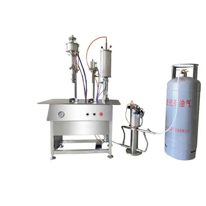 Automatic Cosmetic Spray Aerosol Filling Machine Cylinders Aerosol Can Filling And Sealing Machine