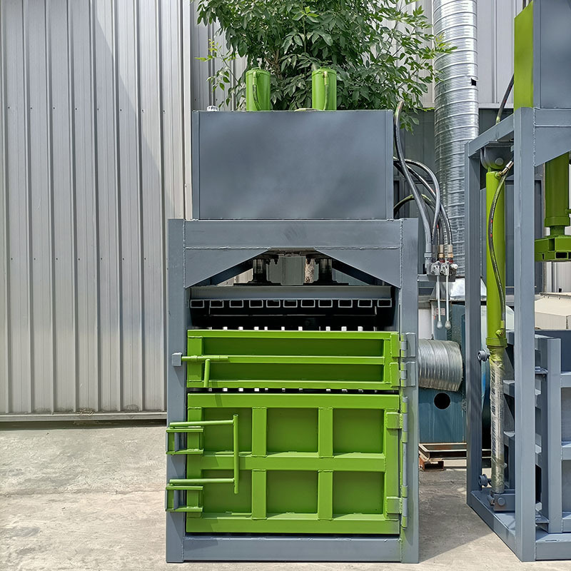 Semi Automatic Vertical Garbage Station Scrap Baler Hydraulic Baling Press Machine Cardboard Plastic 60T Baler Compactor