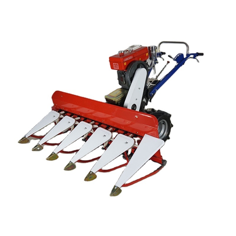 Diesel Engine Small Paddy Harvesting Machine Alfalfa Wheat cutting Reaper Rice Harvester Oat Grass Cutting Herb Cutter