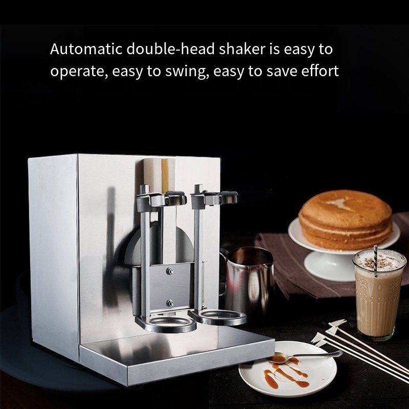 Electric Self-Shaking Cup Commercial Milk Tea Shaker Stainless Steel Double Head Automatic Milk Tea Shaker Swing Machine