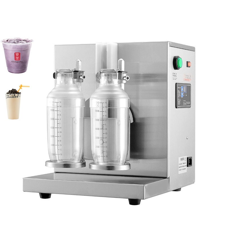 Electric Self-Shaking Cup Commercial Milk Tea Shaker Stainless Steel Double Head Automatic Milk Tea Shaker Swing Machine