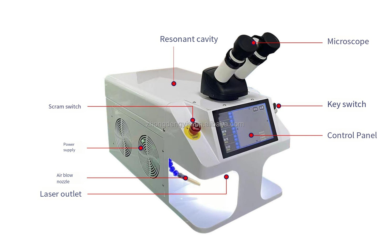 60J Desktop Portable Jewelry Steel Gold Silver Repairing Melting Welding Machine Laser Spot Machine 150W with CCD Camera