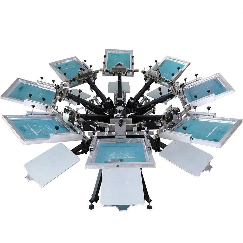 8-Color 8-Station Exposure Fabric Carousel Tray Screen Printing Machine DIY Printing Equipment Offset Printing Machine