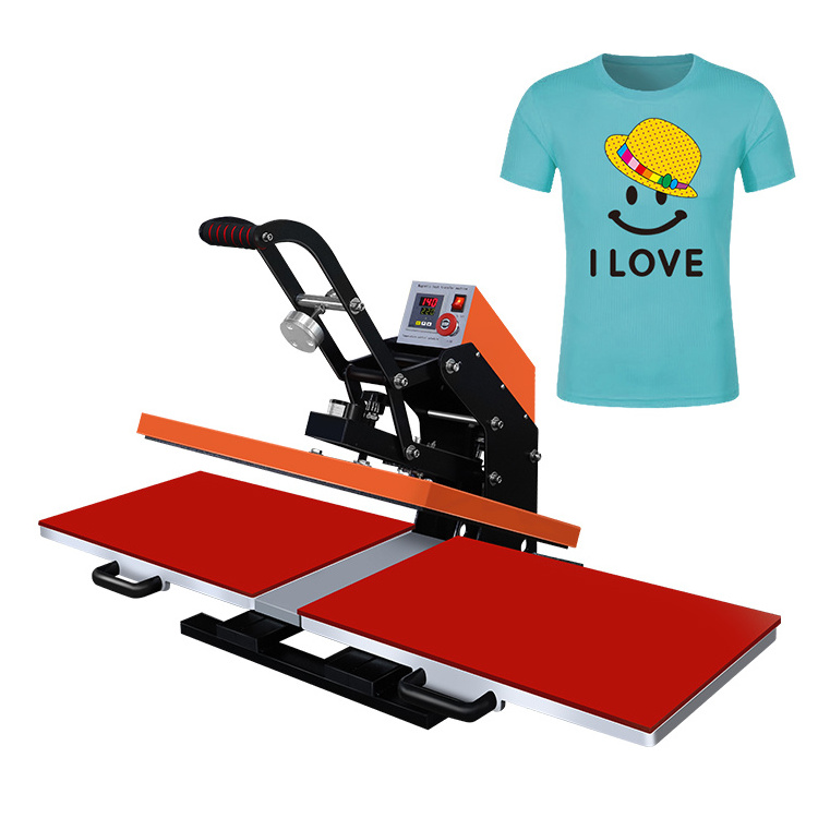 Auto open Manual double work station printing machine 40 * 60cm T-shirt heat press machine 16 * 20 Sublimation press machine