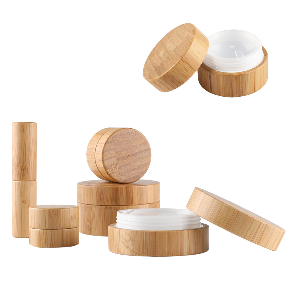 Factory Direct OEM Premium Eco Friendly Bamboo Cosmetic Skincare Containers Makeup Packaging