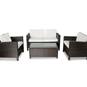 Popular Steel Frame Rattan Wicker Garden Seating Sofa Set Outdoor Conversational Couch Patio Hand Woven Wicker Furniture