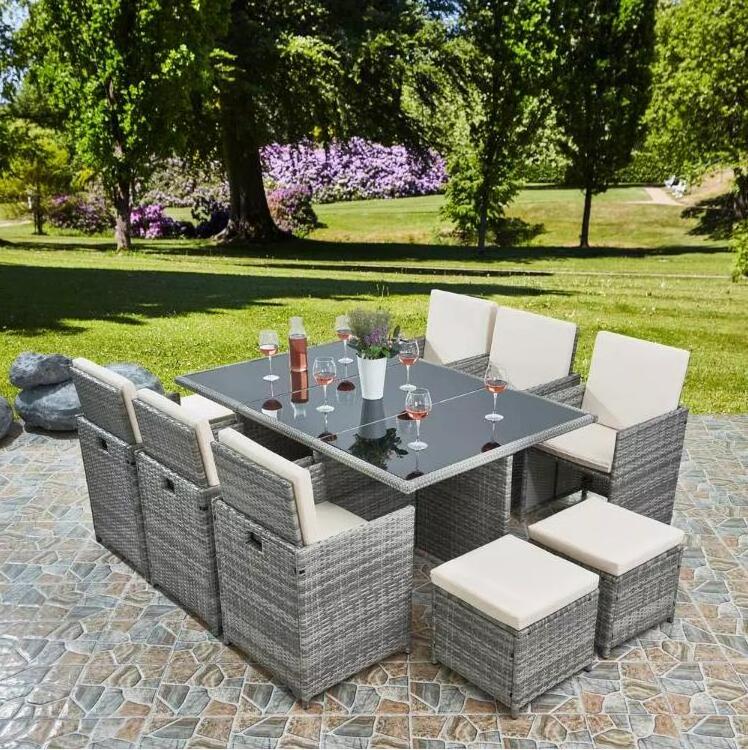 Outdoor high quality PE Rattan garden Furniture Set 6 Piece Patio Wicker furniture Sectional Sofa Chair with Cushion