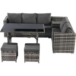 Grey Rattan Garden Furniture Set Outdoor Patio Corner Sofa Set Garden Party Set