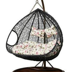 Outdoor Wicker Patio Garden Furniture Double Seat Modern Rattan Swing Hanging Chair