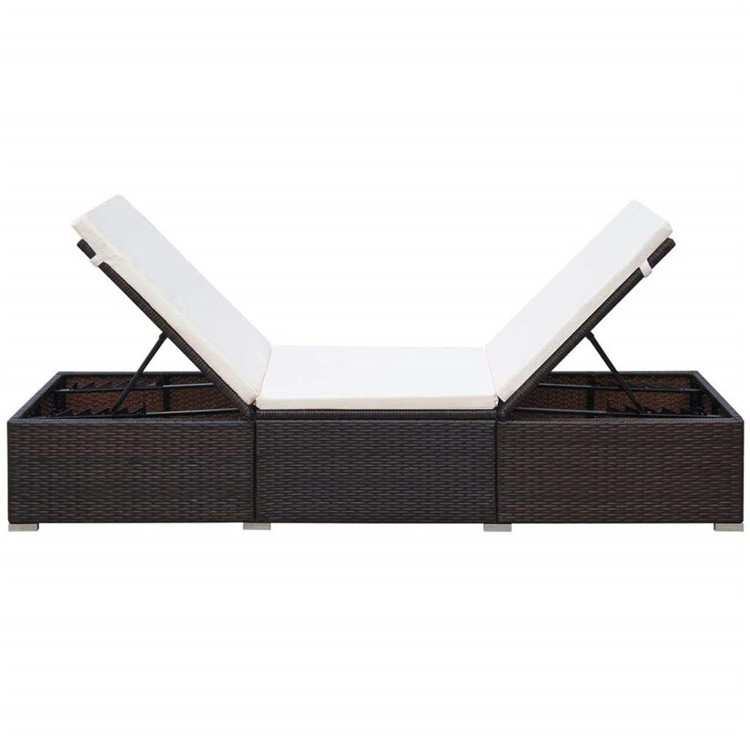 Patio Chaise Lounge Rattan daybed beach chair sunbed Outdoor Furniture