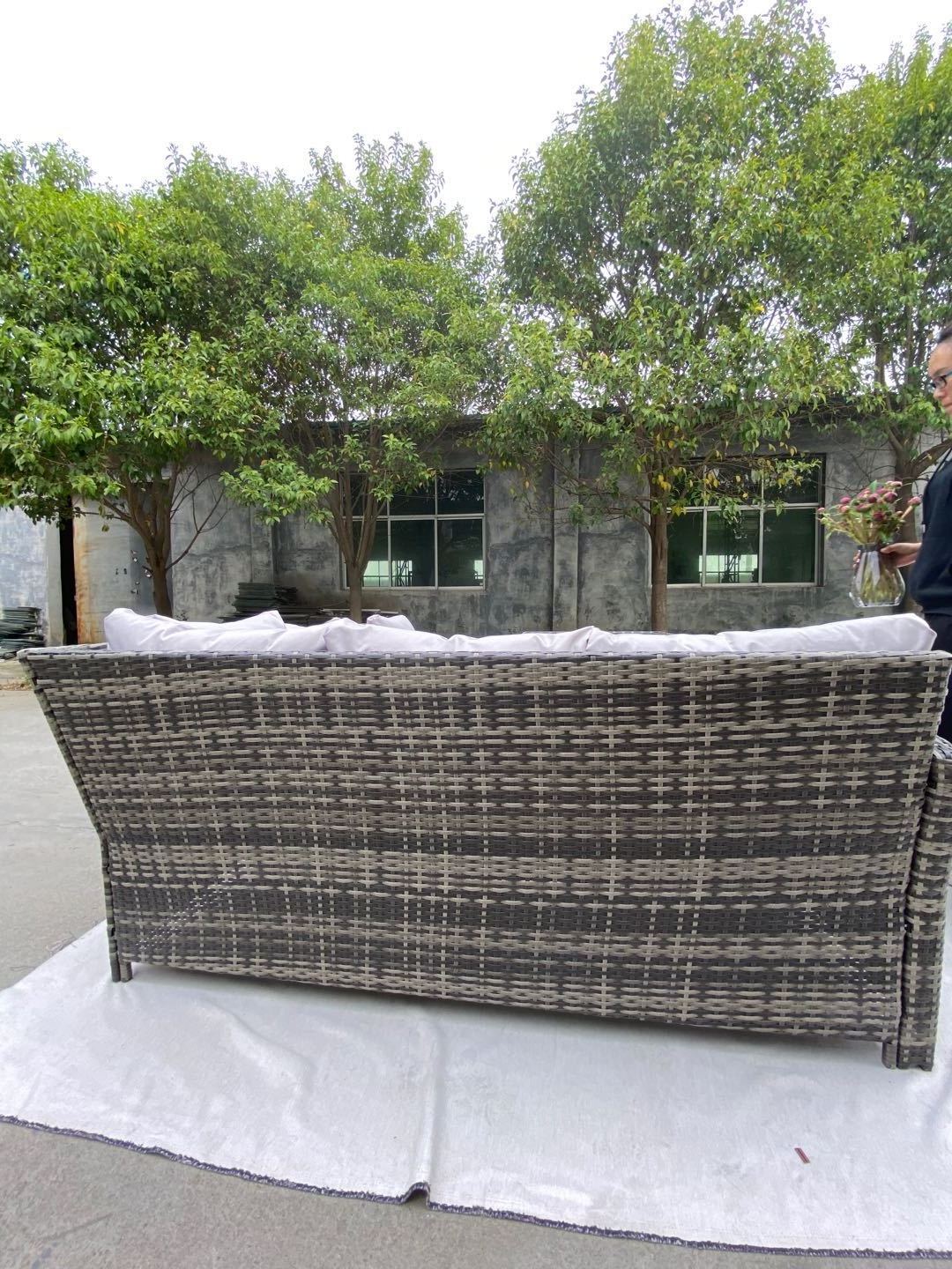 Outdoor rattan furniture rattan wicker chair dining sets with ottoman Henan shangqiu