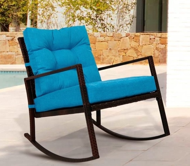 Modern Living Room Comfy Reading Sofa Cozy Lounge Rocker Steel Hand-woven Rattan Rocking Chair