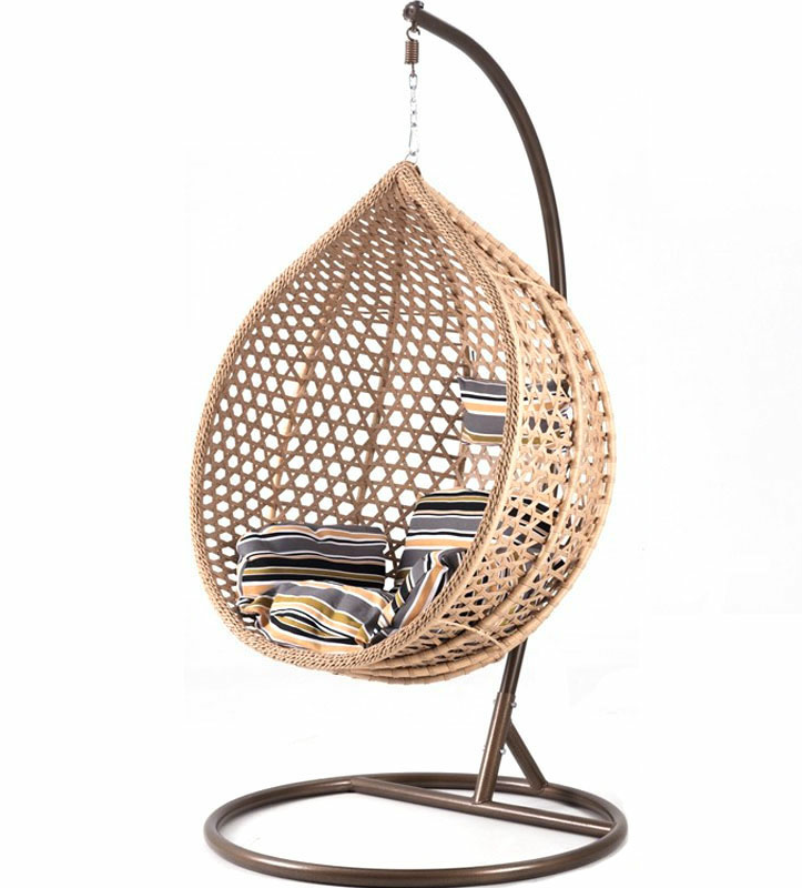 Outdoor Magic Rattan Single/Double Chair Oversized Wicker Egg Chair PE Rattan Patio Swings