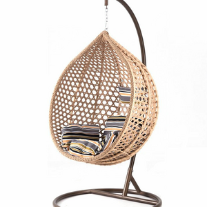 Outdoor Magic Rattan Single/Double Chair Oversized Wicker Egg Chair PE Rattan Patio Swings