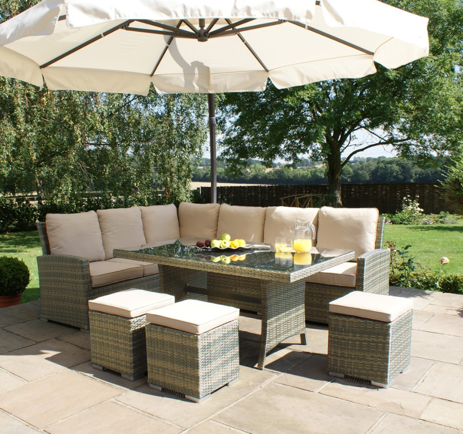 Hot sell garden furniture PE rattan with waterproof cushions