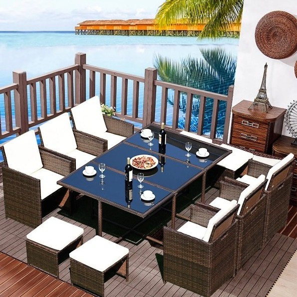 Luxury rattan garden sofa set outdoor furniture Henan shangqiu high back big chair furniture