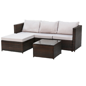 Factory price L shape PE wicker rattan outdoor furniture garden sofa sets