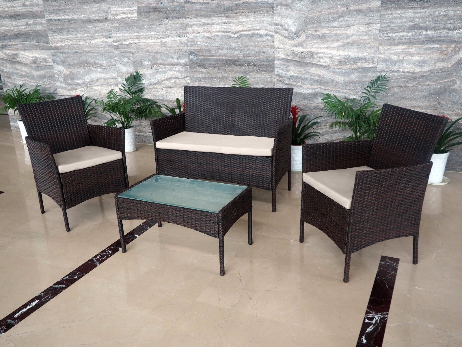 Sectional Outdoor Indoor Wicker Sofa Leisure Garden Furniture Set Porch Furniture