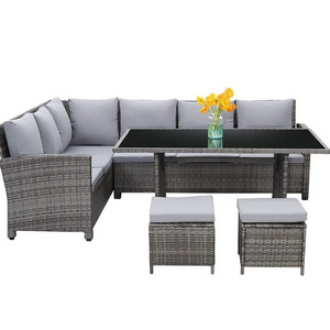 Hot sell garden furniture PE rattan with waterproof cushions