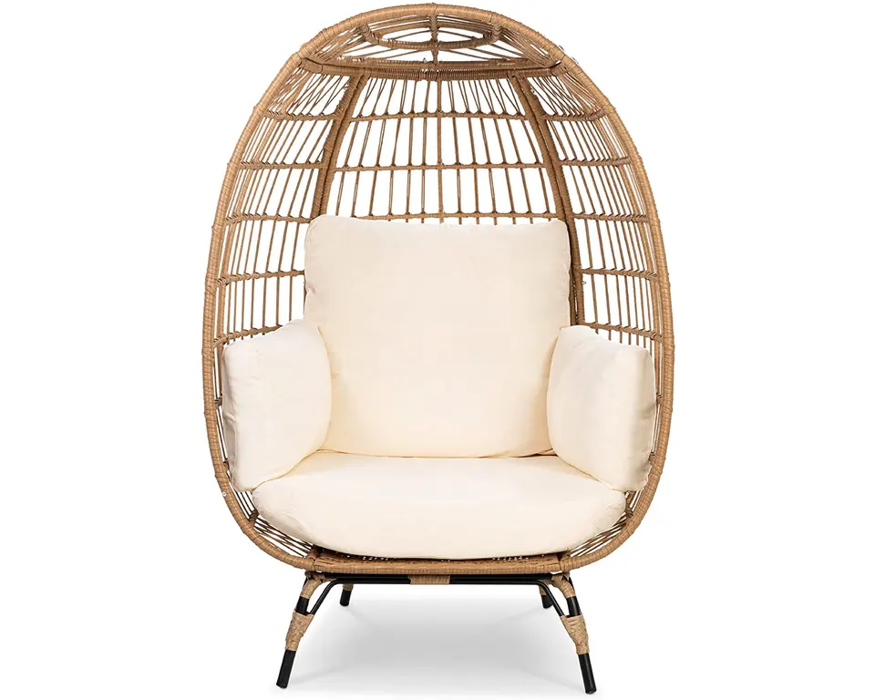 Outdoor Garden Sets Patio Rattan Wicker Egg Chair with Cushion for Garden and Balcony use