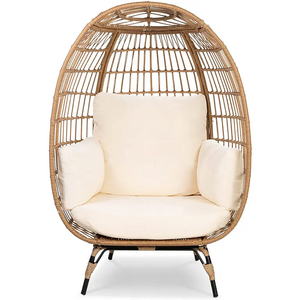 Outdoor Garden Sets Patio Rattan Wicker Egg Chair with Cushion for Garden and Balcony use