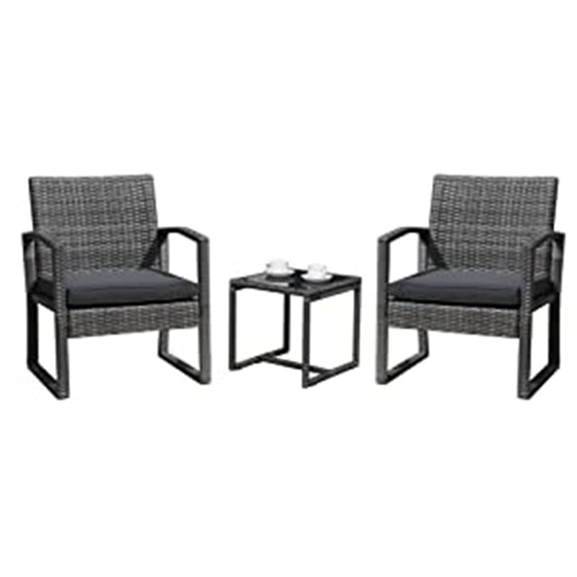 Henan Zhongfa Outdoor 2 Seat Rattan Lounge Chair and Table Set Rattan Set Bistro Set