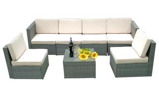 Outdoor Cube Rattan Garden Furniture Set  Patio Sectional Furniture Set rattan furniture