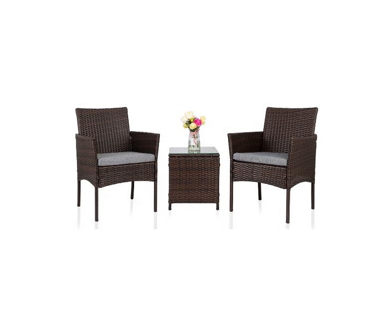 Outdoor Garden Furniture 3 Pieces Set PE Rattan Patio Porch Furniture Shandong Province Manufacturer