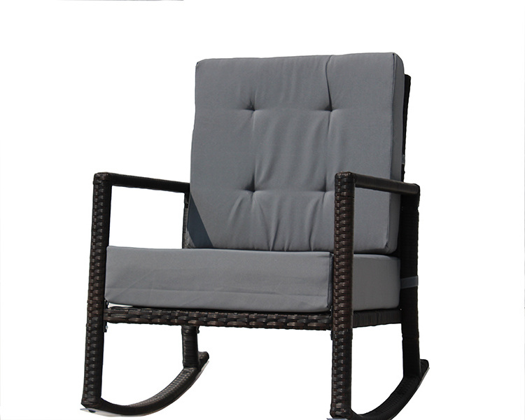 Modern Living Room Comfy Reading Sofa Cozy Lounge Rocker Steel Hand-woven Rattan Rocking Chair