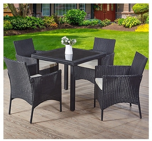 All Weather Modern KD Outdoor Sectional Sofa Garden Rattan Furniture Wicker Dining Tables and Chairs for Restaurant