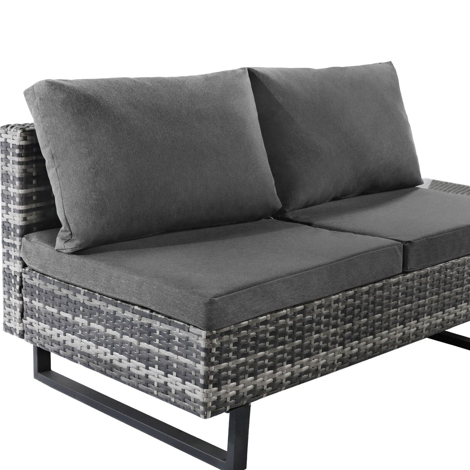 Patio Furniture Set Mixed Grey Rattan Corner Sofa Set With Coffee Table Outdoor Furniture Set Anti-UV Cushions Removable Covers