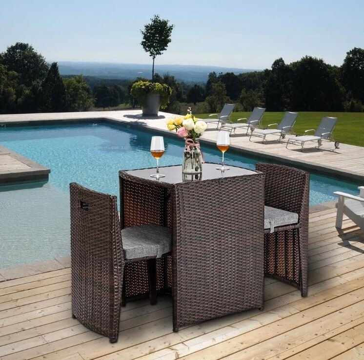 Hot Selling Bistro Sets Garden Furniture Sofa Set 3 Pieces Wicker