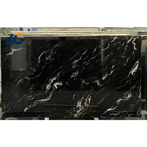 ZGSTONE Natural BPolished Universe Black Cosmic Black Granite Slab For Interior DesignCustomized Countertop Granite