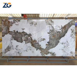 ZGSTONE Carbon Slate Sintered Stone Calacatta White Countertop Tile Porcelain Sintered Stone Polished Glazed Slab Table Top