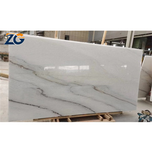 ZGSTONE White Marble Colombia White China White Slabs Stone Veneer For Countertop And Wall Background