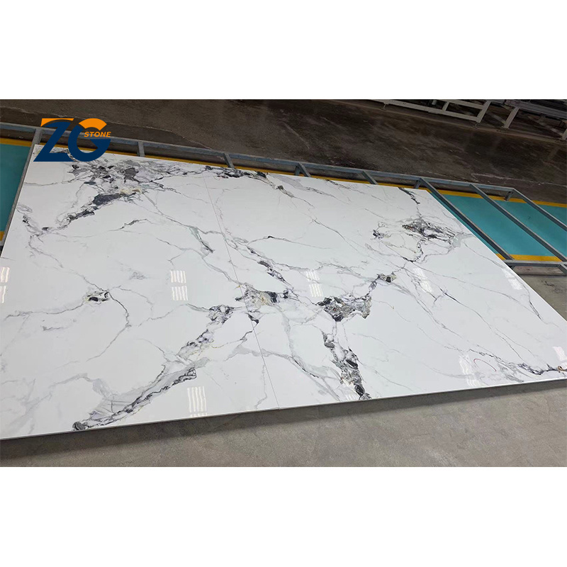 ZGSTONE Wholesale Artificial Marble Stone Pegmatite Collection Thin Slab Kitchen Dining Table Worktop Sintered Stone Wall Panels