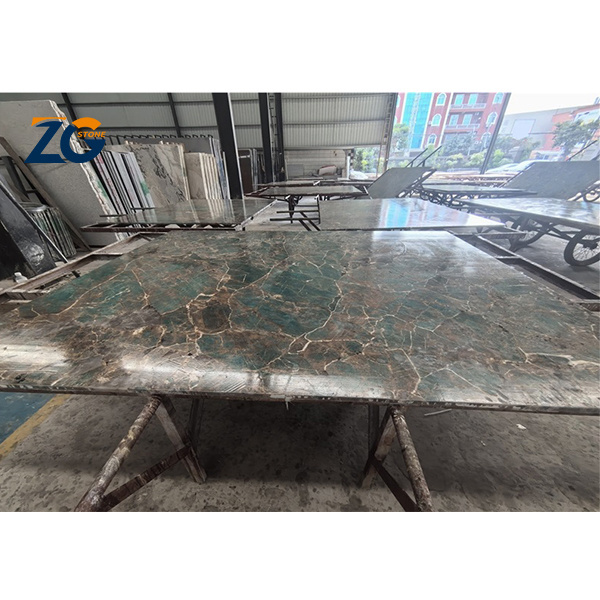 ZGSTONE Natural Stone Top Luxury Amazonite Green Granite Slabs Wall For Interior DesignCustomized Countertop Granite Granit Slab