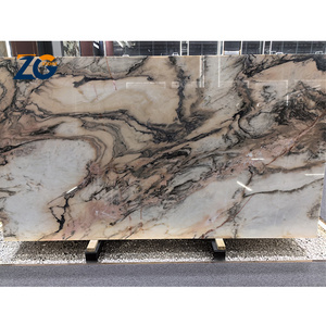 ZGSTONE Natur Stone Italian Golden River Marble Slab TilesLight Luxury High Light Marble Sheet Used In Hotels Floor Tiles Stair