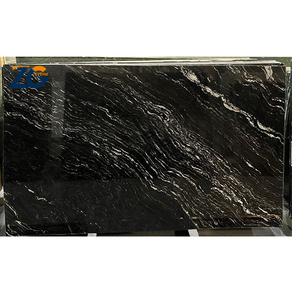 ZGSTONE Natural BPolished Universe Black Cosmic Black Granite Slab For Interior DesignCustomized Countertop Granite