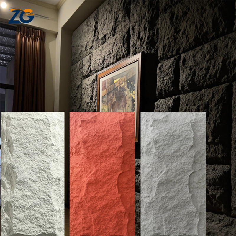 ZGSTONE Luxury PU Faux Artificial Culture Stone One Panel Wall Decorative Wall Panel Polyurethane Rock Veneer Panel