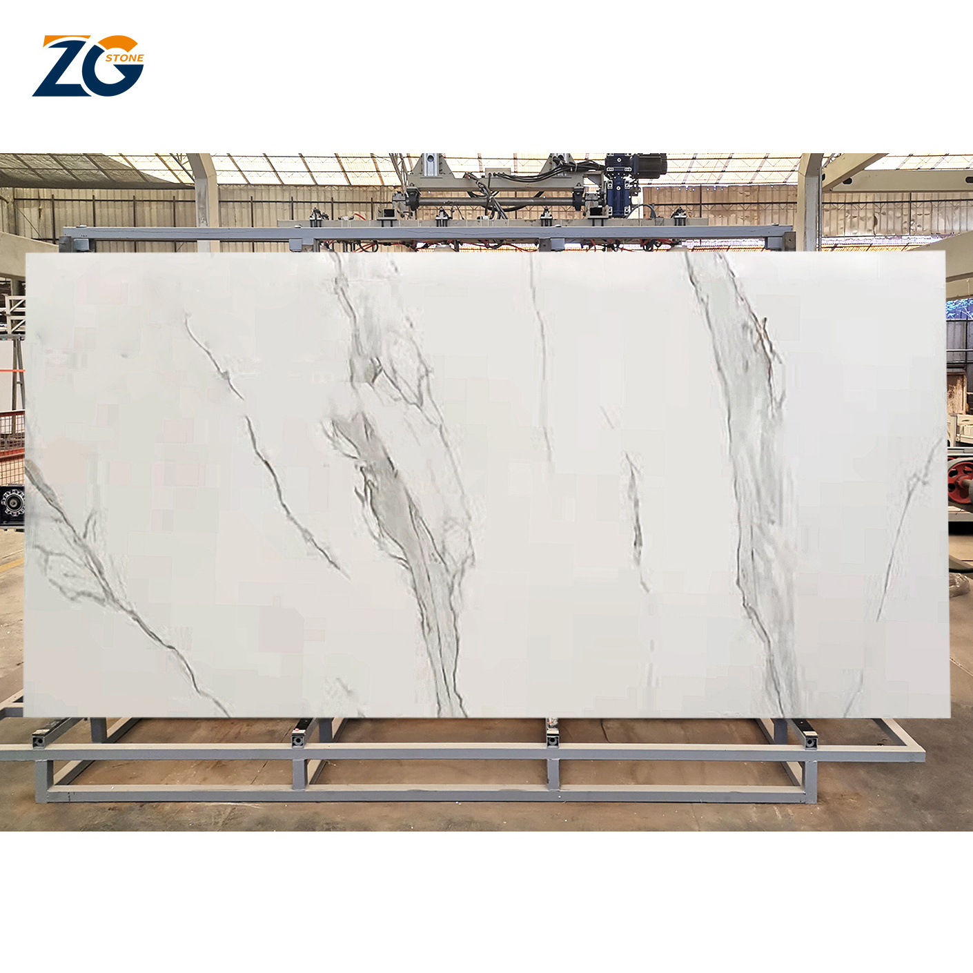 ZGSTONE Carbon Slate Sintered Stone Calacatta White Countertop Tile Porcelain Sintered Stone Polished Glazed Slab Table Top